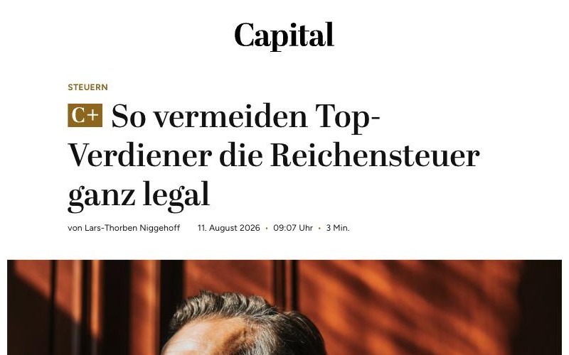 Capital – So vermeiden Top-Verdiener die Reichensteuer ganz legal